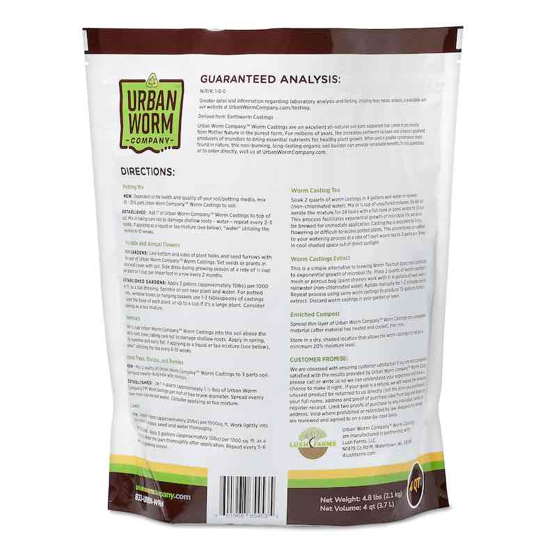 Urban Worm Company Worm Castings - Approved for Organic Use - Shitz and Wiggles Worm Co.