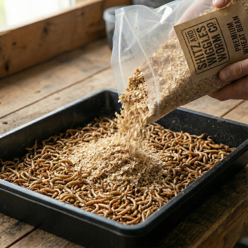 Premium Wheat Bran Bedding & Feed for Mealworms & Superworms – 100% Natural
